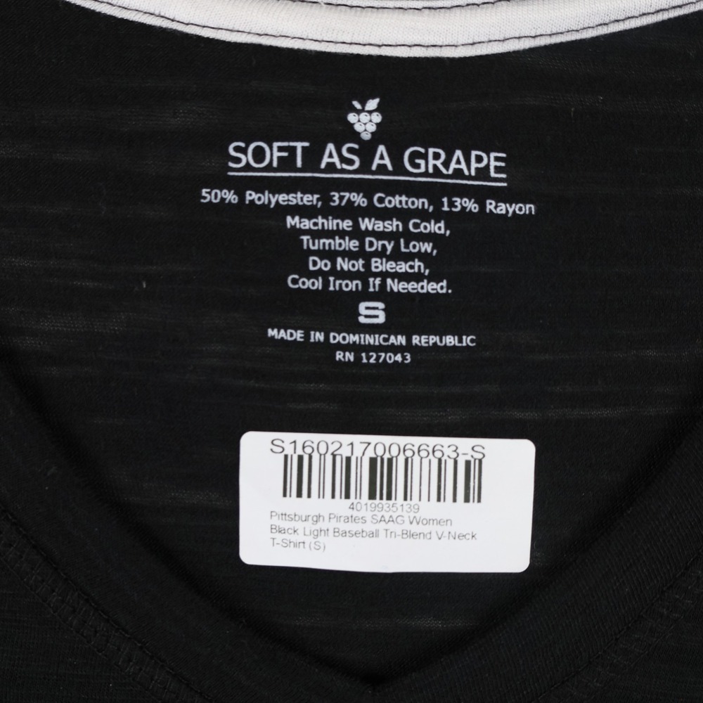Pittsburgh Pirates Shirt Womens Small MLB Baseball 1887 Soft As A Grape Tee - Picture 5 of 8